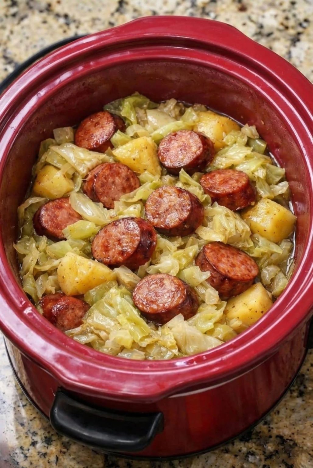 Slow Cooker Cabbage, Sausage, and Potatoes - Lets Cook